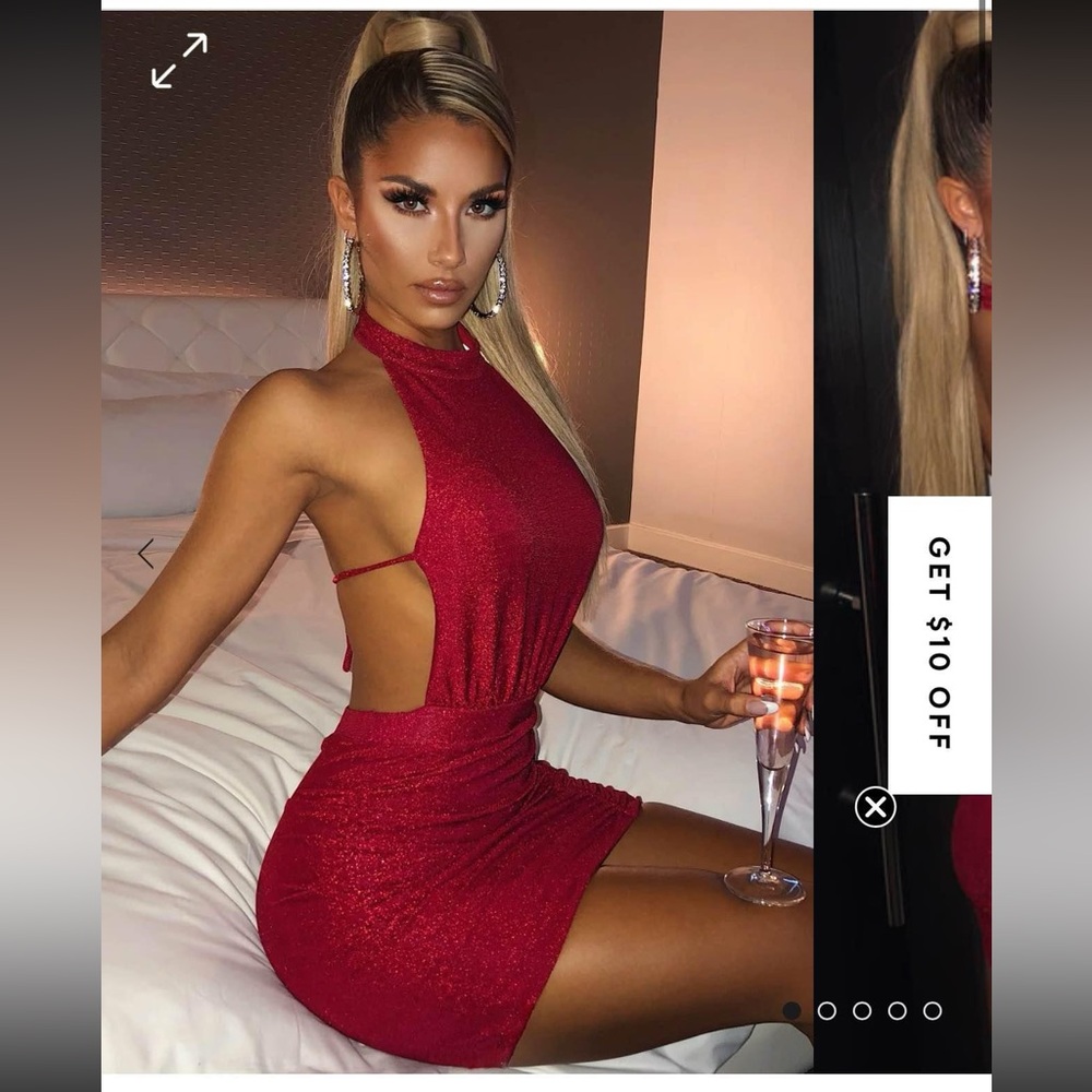 Babyboo Fashion Red Glitter Dress